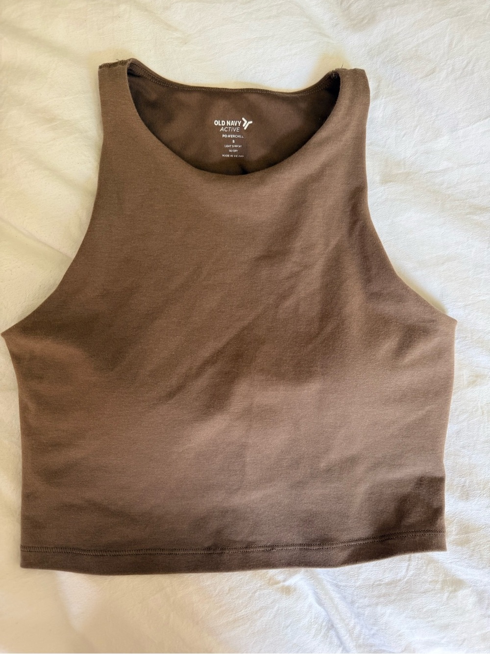 Old Navy Brown High-Neck Cropped Tank